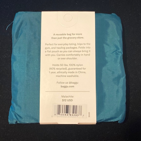 NWT BAGGU MALACHITE Standard Size Reusable Bag bvr - Picture 2 of 5